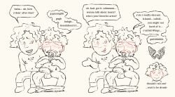 2boys after_ejaculation after_handjob after_sex awkward awkward_situation awkward_smile blush blush_lines chest_hair chibi_style curly_hair digital_drawing_(artwork) digital_media_(artwork) drained english english_dialogue english_text facial_hair goofy hardy_burns jeans jeans_only leaning_back male male_only mr_shrink naked nervous nervous_face nervous_male nervous_smile nonsense old_male old_man old_man_adams older_male older_male_and_younger_male original_character original_characters pants_around_ankles pants_around_legs penis post_orgasm post_sex shirtless tired tired_male tired_out uncolored wavy_hair worn_out