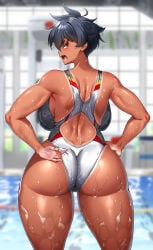 1girls ass breasts female female_focus female_only hitch_(hitch_driessen/perotoss400/kirochef) large_ass large_breasts looking_at_viewer looking_back original rokmc_chan solo thick_thighs thighs wide_hips