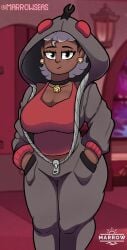 1girls big_boobs big_breasts blissful blissful_mouth boobs breasts brown_body brown_skin brunette brunette_female brunette_hair casual chubby chubby_female clothing dark-skinned_female dark_skin disney female female_focus female_only gray_eyes gray_hair marrowseas nonsexual pijama skara the_owl_house thicc thicc_thighs thick thick_hips thick_legs thick_thighs voluptuous voluptuous_body voluptuous_female