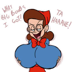 big_breasts dustindemon human little_red_riding_hood little_red_riding_rabbit looney_tunes text