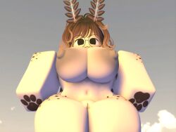 1girl 1girls alternate_version_at_source alternate_version_available artist_request big_breasts breasts bunny chest jorunna_parva nipples nipples_outside nude nude_female original_character posing roblox roblox_avatar roblox_background roblox_studio robloxian sea_bunny tagme