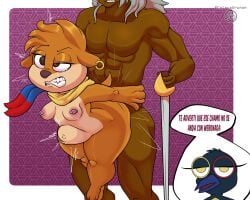 1boy 1boy1girl 1girls anthro_penetrated avian bird calacagrunon colombia colombian colombian_female human human_on_anthro human_penetrating_anthro monica_bia_(revov) penetration revov revov_(series) scarf scarf_only spanish_dialogue spanish_text tits_out venezuelan zuli_(revov)