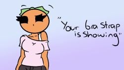 1girls animated belly belly_button black_eyes bra breast_jiggle breasts chetoh cleavage clothed clothed_female english_text female female_focus female_only leaf leaf_hair lifting_shirt looking_at_viewer looking_to_the_side mandy_(chetoh) oc orange orange_body original original_character pink_shirt pulling_up_shirt shirt_lift shirt_raised shorter_than_10_seconds shorter_than_30_seconds shorter_than_5_seconds showing_bra showing_off skirt smile smiling smiling_at_viewer solo solo_female solo_focus tagme text twitter_trend video white_bra