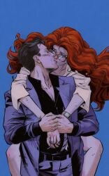 1boy1girl age_difference ai_generated barbara_gordon batgirl batgirl_(barbara_gordon) batman batman_(bruce_wayne) batman_(series) bruce_wayne dc_comics kissing male/female older_male superhero warner_brothers younger_female