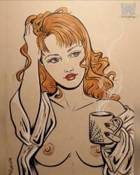 1girls big_breasts breasts female female_only freckles marvel mary_jane_watson nipples red_hair spider-man_(series) tagme_(artist) traditional_media_(artwork)