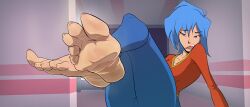 2d 2d_(artwork) 2d_artwork barefoot blue_hair color colored feet feet_fetish feet_focus female female_focus female_only female_solo foot foot_fetish foot_focus kappa_mikey kiryu-sketchbook mitsuki_(kappa_mikey) solo solo_female solo_focus toes