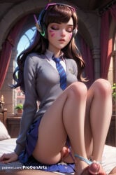 1boy 1boy1girl 1girls ai_generated artist_name bare_legs barefoot bed blizzard_entertainment blue_necktie blue_panties blue_skirt breasts brown_hair candle cardigan closed_eyes cum cum_in_pussy d.va d.va_(overwatch) d.va_(overwatch_2) deviantart_username erection facial_mark feet female footjob grey_cardigan gumroad_username headphones hetero hi_res indoors knees_up legs lips long_hair medium_breasts necktie nose overwatch overwatch_2 panties panty_pull parted_lips patreon_logo patreon_username penis pleated_skirt progenarts pussy school_uniform shirt sitting skirt solo_focus striped_necktie toes two-footed_footjob uncensored underwear watermark web_address whisker_markings window