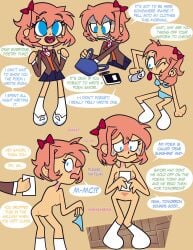 1girls ass breasts doki_doki_literature_club embarrassed female kaiserrico nude pussy sayori_(doki_doki_literature_club) tagme