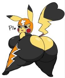 1girls 2022 anthro ass ass_focus big_ass butt butt_focus clothed clothing female female_only furry furry_female furry_only momiji_(artist) pikachu pikachu_libre pokemon pokemon_(species) tagme