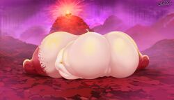 1girls areolae ass ass_bigger_than_body ass_bigger_than_head ass_bigger_than_torso background behind_view breasts breasts_bigger_than_body breasts_bigger_than_head breasts_bigger_than_torso breasts_out cfpkosmodan extreme_hyper female hyper hyper_ass hyper_breasts kromer_(limbus_company) limbus_company looking_at_viewer looking_back looking_back_at_viewer massive_areolae massive_nipples multicolored_hair nipples project_moon pussy