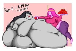 2020 2girls adventure_time bbw belly big_belly black_hair breasts digital_media_(artwork) fat female female_focus female_only grey_skin huge_belly hyper_fat large_breasts long_hair marceline morbidly_obese morbidly_obese_female mutual_female_weight_gain nipples nude obese obese_female overweight overweight_female p1antgems pink_hair pink_skin princess_bubblegum simple_background size_difference ssbbw thick_thighs thunder_thighs topless vampire weight_gain