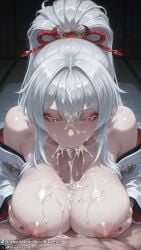1girls ai_generated big_breasts blowjob boobjob breast_squeeze breasts breasts_out bukkake clothed clothed_female cum cum_in_mouth cum_on_breasts cum_on_face cum_on_hair curvy curvy_body curvy_female dreamyan_ai excessive_cum facial fellatio hi_res high_quality high_resolution highres hiyuki_(wuthering_waves) kimono large_breasts long_hair male_pov nipples oral oral_sex paizuri pale_skin ponytail pov red_eyes sucking sucking_penis thick_ass thick_thighs thighs titjob uncensored white_hair wuthering_waves