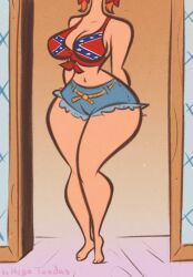 big_ass big_breasts cartoon_network edit hugotendaz large_ass large_breasts mature_female milf miss_bellum powerpuff_girls red_hair redhead sara_bellum thick_thighs wide_hips