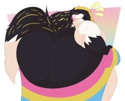 bbw big_ass big_breasts breasts bubble_butt castdraws_(artist) cleavage female furry huge_ass huge_breasts overweight pansexual_pride_colors tagme thick_thighs wide_thighs