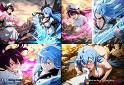akame_ga_kill akame_ga_kill! bambietta_basterbine big_breasts bleach esdeath esdeath_(akame_ga_kill!) esdeath_(akame_ga_kill) esdeath_(original_character) huge_breasts large_breasts patreon pixiv_commission teaser teasing