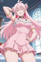 1boy absurdres adult ai_assisted ai_generated asmodeus_amaryllis big_breasts breasts female hand_on_head hand_on_hip heeven highres mairimashita!_iruma-kun male mature patreon patreon_username perfect_body standing uncensored welcome_to_demon_school!_iruma-kun