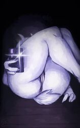 anthro ass big_butt boss_monster bovid butt_focus camera caprine claws darkriallet female floppy_ears fur genitals goat horn long_ears mammal nude phone pussy solo toriel undertale video_games white_body white_fur