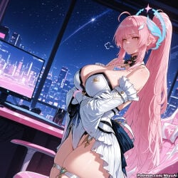 1girl aemeath_(wuthering_waves) ahoge ai_assisted ai_generated bangs bare_shoulders blush breasts cleavage curvaceous curvy curvy_female curvy_figure dress elbow_gloves eyebrows_visible_through_hair female gloves hair_between_eyes hair_ornament leotard long_hair looking_at_viewer miyuai night night_sky pink_hair ponytail sidelocks sky solo standing star_(sky) star_(symbol) starry_sky tacet_mark_(wuthering_waves) thick thick_ass thick_butt thick_hips thick_legs thick_thighs thighhighs thighs very_long_hair voluptuous voluptuous_female white_gloves wide_hips wide_thighs wuthering_waves yellow_eyes
