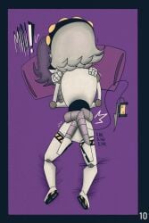 1boy 1boy1girl 1girls bedroom clank_clank_clank intercourse male/female murder_drones n_(murder_drones) penetration purple_hair robot robot_sex sex size_difference straight straight_sex tail uzi_(murder_drones) uzi_doorman vicious_fiend
