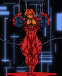 abs asuka_langley_sohryu b9tribeca biceps breasts female muscles muscular muscular_arms muscular_female muscular_legs muscular_thighs neon_genesis_evangelion pecs