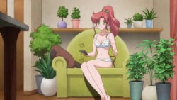 1girls ai_generated bishoujo_senshi_sailor_moon bra female female_only makoto_kino panties pink_hair sailor_jupiter solo underwear underwear_only white_bra white_panties