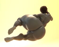 alternate_body_type big_breasts black_hair curvy_figure elevenendless empty_eyes endlessillusion giantess grey_body huge_ass huge_breasts oc original_character tall_female taller_female voluptuous voluptuous_female white_eyes wide_hips