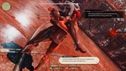 anonorenk blood_on_face bloody_nose brute_bomber dark-skinned_female defeated english final_fantasy_xiv gameplay_mechanics gpose(ffxiv) gpose_(ffxiv) grabbing_another's_breast humiliation muscular pinching_nipples protagonistsub_antagonistdom public_humiliation rape raped_by_enemy rough_sex squirting tagme viera