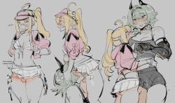 blonde_hair caesar_king futanari green_hair luciana_de_montefio submissive sweeter_kiwiis tagme zenless_zone_zero