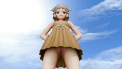 1girls dress fit_female looking_at_viewer nia nia_(xenoblade) nipples nude nude_female pubic_hair pussy short_hair skirt_up small_breasts xenoblade_(series) xenoblade_chronicles_2