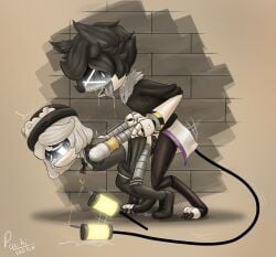 1boy 1boy1girl 1girls big_male intercourse maid maid_uniform male/female murder_drones oc pachinsfw penetration sex sex_from_behind smaller_female straight straight_sex tail v_(murder_drones)
