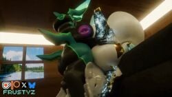 duo female frustyz futanari huge_ass huge_breasts huge_cock inflation leaking_cum sex tagme video