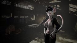 3d 3d_render breasts_out escape_from_tarkov female kumze officer_flint_(foresttherotten) partially_clothed pose solo solo_female tarkov wallpaper