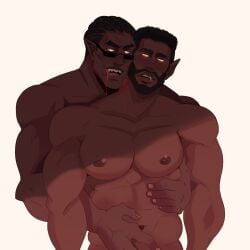 bara black_panther_(marvel) black_panther_(marvel_rivals) blade_(eric_brooks) blood dark-skinned_male dark_skin gay male male_only marvel marvel_rivals muscular muscular_male