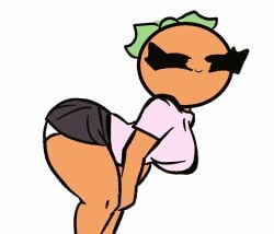 1girls animated animated_gif bending_over black_eyes breasts chetoh clothed clothed_female female female_focus female_only leaf leaf_hair looking_at_viewer mandy_(chetoh) mini_skirt oc orange orange_body original original_character original_characters panties pink_shirt shaking_ass shaking_butt smile smiling smiling_at_viewer white_background white_panties