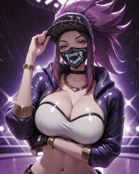 1girls ai_generated akali k/da_akali league_of_legends riot_games
