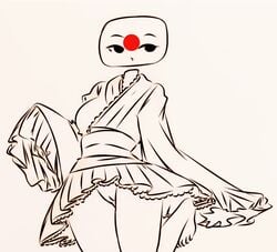 breasts countryhumans countryhumans_girl dress female flawsy japan japan_(countryhumans) japanese_flag