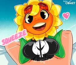 cute flower paizuri paizuri_under_clothes plantie plants_vs_zombies plants_vs_zombies:_heroes skyline_comet solar_flare_(pvz) sunflower sunflower_(pvz)