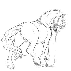 1:1 2017 anatomically_correct anatomically_correct_genitalia anatomically_correct_pussy animal_genitalia animal_pussy black_and_white bodily_fluids clitoris draft_(disambiguation) drooling equid equine female feral genitals hi_res horse horsepussy inktober line_art mammal monochrome pony pussy saliva simple_background solo tabascocat white_background