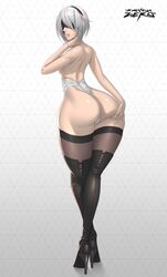 android ass female nier nier:_automata tagme white_hair yorha_2b