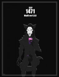 1boy anthro black_fur canid fur hi_res mal0 male male_anthro male_only male_scp-1471 malo mammal monster mrsb muscular muscular_anthro muscular_male penis pillarbox scp-1471 scp-1471-a scp_foundation solo solo_male