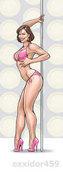 1girls ass bikini bikini_bottom bikini_top bob_cut breasts brown_hair caress dancing digital_painting_(artwork) doctor_who exxidor459 female female_focus female_only fingernails fit fit_female grabbing grinding heels high_heel high_heels holding_pole looking_at_viewer peri_brown pink_bikini pink_bikini_bottom pink_bikini_top pink_fingernails pole pole_dancing pose posing short_hair smile smiling smiling_at_viewer standing tardis teasing touching watermark