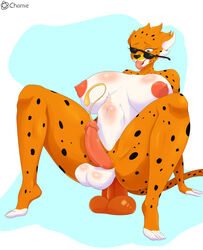 1futa anal anthro areolae balls big_breasts breasts chamie cheese cheetah cheetos chester_cheetah dairy_products ejaculation eyewear felid feline food frito-lay furry futa_only futanari genderswap genitals glasses hands-free herm huge_breasts intersex large_insertion mammal mascot masturbation nude orgasm penetration penis rule_63 solo solo_futa stomach_bulge unusual_cum