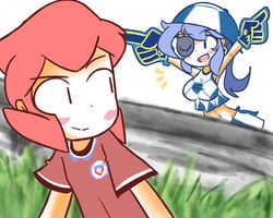 brawl_stars cheering colt_(brawl_stars) darryl_(brawl_stars) eye_patch female koichiko_(artist) koishiko_(artist) long_hair mascot_costume pirate rule_63 smile smiling