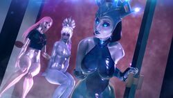 3d 3d_(artwork) 3girls black_lipstick breasts dusk_(fortnite) fortnite goth haze_(fortnite) ice_queen_(fortnite) sonicfreak steamy tagme