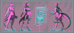 1futa absurd_res anthro areolae balls big_balls big_penis border bra breasts bulge clothing collar completely_nude cybernetics dinosaur dromaeosaurid furry futa_only futanari genitals grey_border hi_res huge_balls huge_cock ineffective_clothing intersex machine model_sheet non-mammal_breasts nude okata penis reptile scalie solo solo_futa theropod underwear