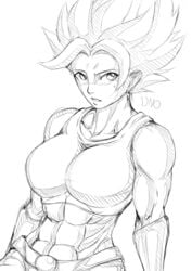 1girls abdomen abs biceps big_breasts breasts dno dragon_ball dragon_ball_super female kale kale_(berserker) legendary_super_saiyan muscles muscular muscular_female saiyan short_hair sketch spiky_hair super_saiyan super_saiyan_2