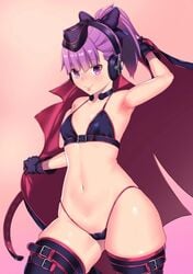 1girls arm_up armpits aster_crowley big_ass bikini bottom_heavy fate/grand_order fate_(series) flat_chest headphones helena_blavatsky_(fate) huge_ass huge_thighs small_breasts solo tagme thick_thighs