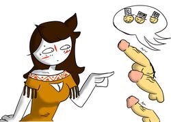 1girls chlorinesock cleavage disembodied_penis female female_focus female_only imminent_rape jaiden jaiden_animations penis pilgrim_hat rape thanksgiving youtube youtuber