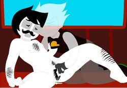 2boys accurate_art_style cuntboy cuntboy/male dirk_strider fingering galaxicsin gay hairy_pussy homestuck homestuck^2 intersex jake_english male_only mastectomy_scar yaoi