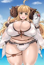 1futa ahoge anila_(granblue_fantasy) animal_humanoid big_breasts biped blonde_hair blush bodily_fluids bottomwear bovid bovid_humanoid breasts bulge caprine caprine_humanoid cleavage clothed clothing cloud curled_horns curvy_figure cutlery day dessert draph flaccid food ftg_crossgender fti_crossgender futa_only futanari genital_outline genitals glistening glistening_body glistening_breasts glistening_clothing glistening_skin granblue_fantasy hair hi_res holding_food holding_object horn huge_breasts humanoid humanoid_hands humanoid_penis ice_cream intersex kanon_(148bpm) kitchen_utensils light_skin long_hair looking_at_viewer mammal mammal_humanoid microskirt miniskirt monotone_hair nipple_outline open_mouth open_smile outside pale_skin penis penis_outline rule_63 seaside sheep_humanoid skindentation skirt slightly_chubby smile solo solo_futa spoon standing sweat thick_thighs tight_clothing tongue tools translucent translucent_clothing voluptuous water wide_hips yellow_eyes